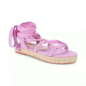 Stuart Weitzman Espadrille Platform Sandals, Pink Size 5.5 or 36 EU